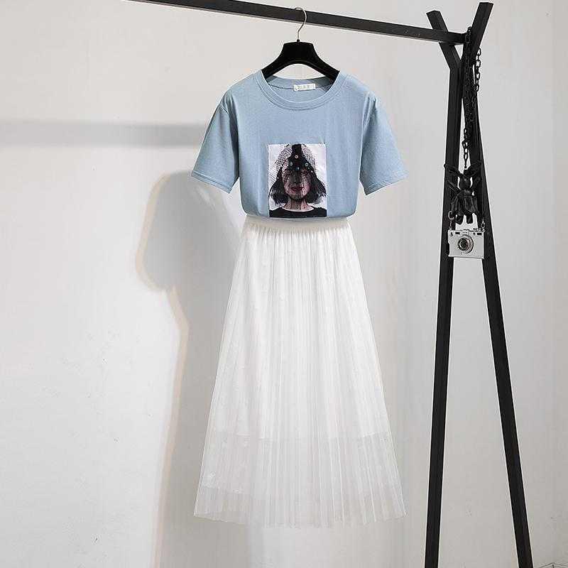 Summer Short-sleeved Portrait Appliques Beaded Cotton Tshirt Women's Suit White Mesh Pleated Long Skirt 2 Piece Sets 210525, Only pink tshirt
Summer Short-sleeved Portrait Appliques Beaded Cotton Tshirt Women's Suit White Mesh Pleated Long Skirt 2 Piece Sets 210525, Only pink tshirt