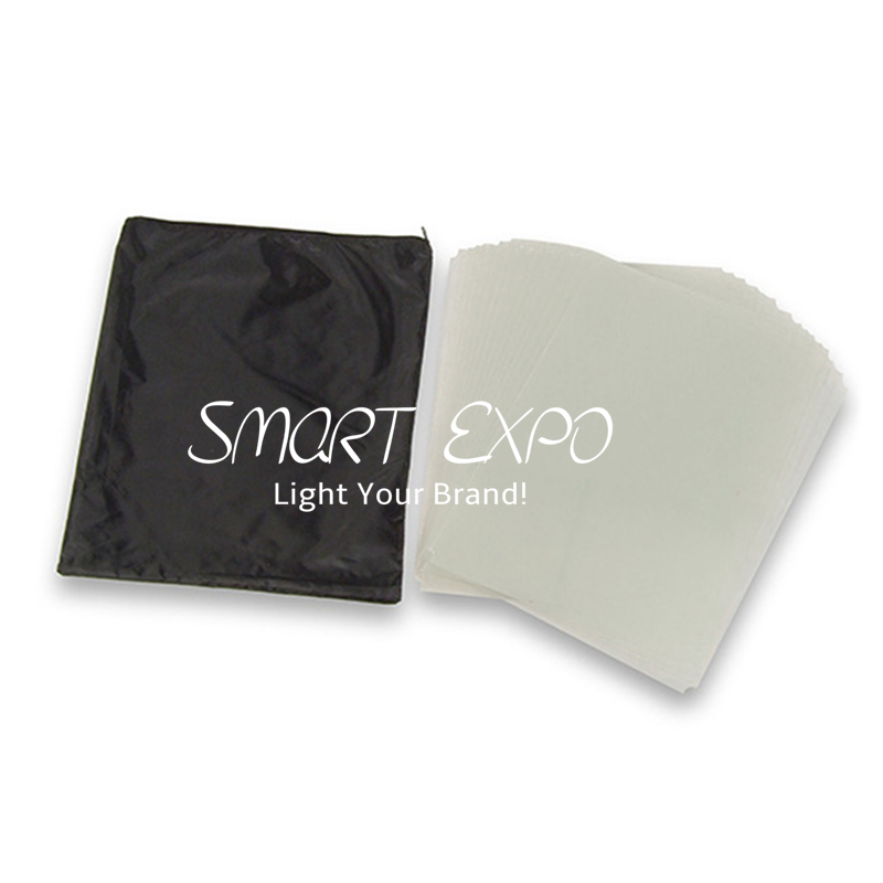 5-Layer Square Showcase Counter for Event Advertising Display with Top LED Light Easy Carry Bag