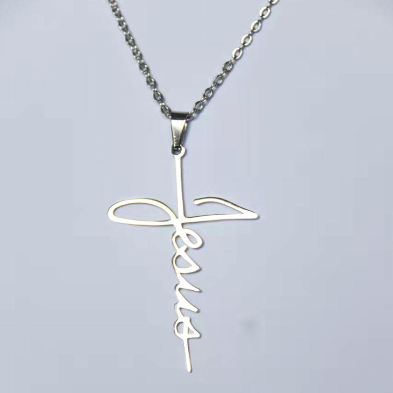 Chains 1pc Stainless Steel Female Male Cross Charms Drop Letter Jesus Pendant Necklace Jewelry For Men
Chains 1pc Stainless Steel Female Male Cross Charms Drop Letter Jesus Pendant Necklace Jewelry For Men