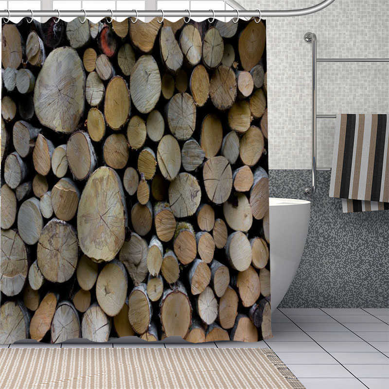 Custom old wood Shower Curtains DIY Bathroom Curtain Fabric Washable Polyester for Bathtub Art Decor Drop 210609