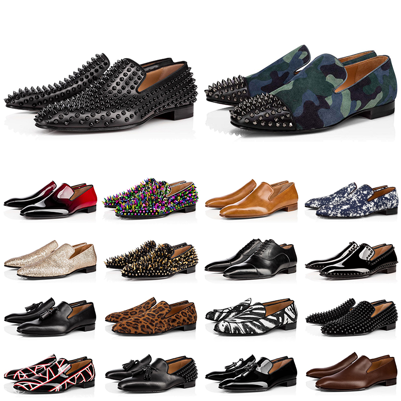 2022 men designer shoes mens red bottoms loafers black Camo spike Patent Leather Slip On Dress Wedding flats dress Shoe for Business Party, #5
2022 men designer shoes mens red bottoms loafers black Camo spike Patent Leather Slip On Dress Wedding flats dress Shoe for Business Party, #5
