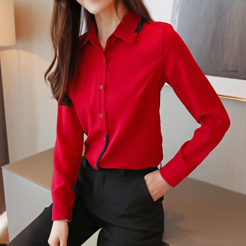 blouses woman ladies tops and camisa mujer manga larga blusa feminina long sleeve chiffon office shirts 6953 50 210427