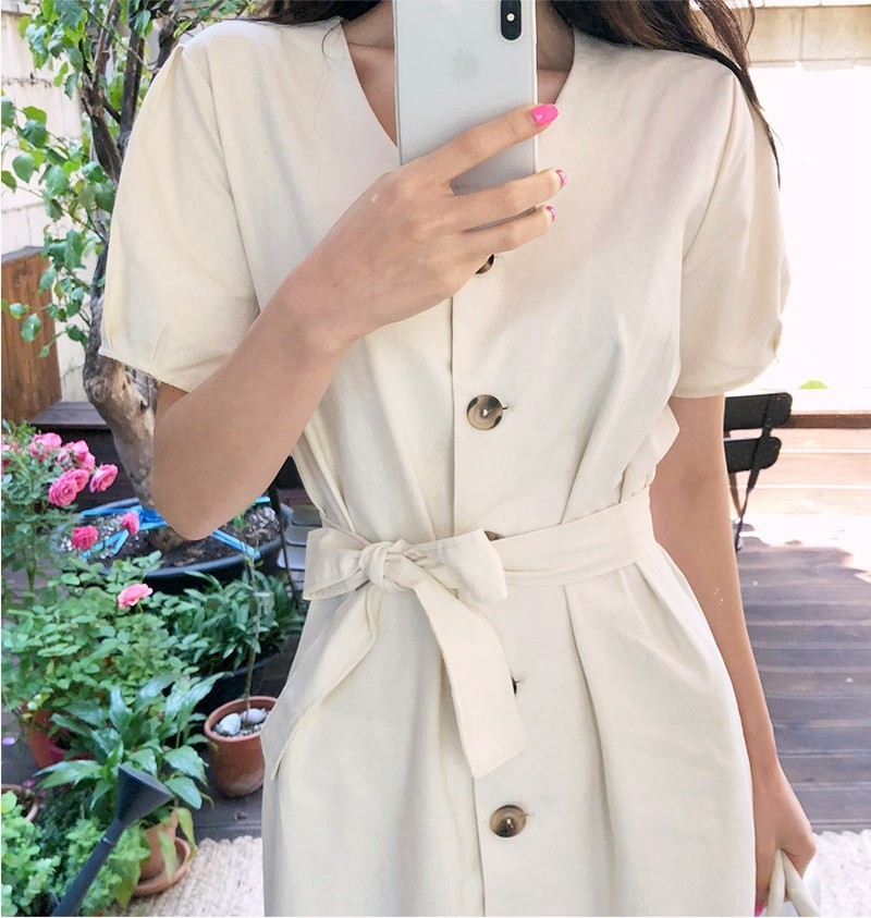 Elegant Dress Long Woman Cute Short Sleeve Korean Japan Style Clothes Date Wear Temperament Lady Ruffles Button Shirt 210519