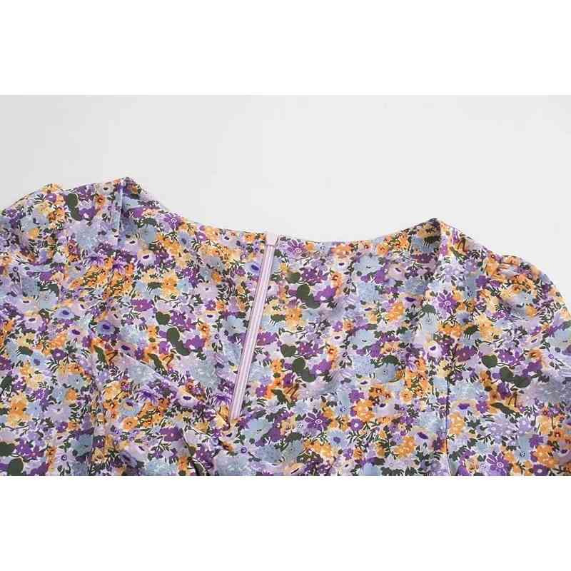 vintage boho women mid dresses summer floral printed ladies fashion female girls knee-length 210430