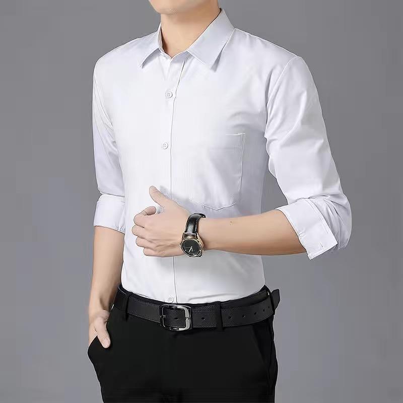 Men's Casual Shirts White Men Shirt Spring Autumn Business Slim Fit Blouse Solid Long Sleeve Turn-Down Collar Clothing Camisa Masculina, White;black
Men's Casual Shirts White Men Shirt Spring Autumn Business Slim Fit Blouse Solid Long Sleeve Turn-Down Collar Clothing Camisa Masculina, White;black