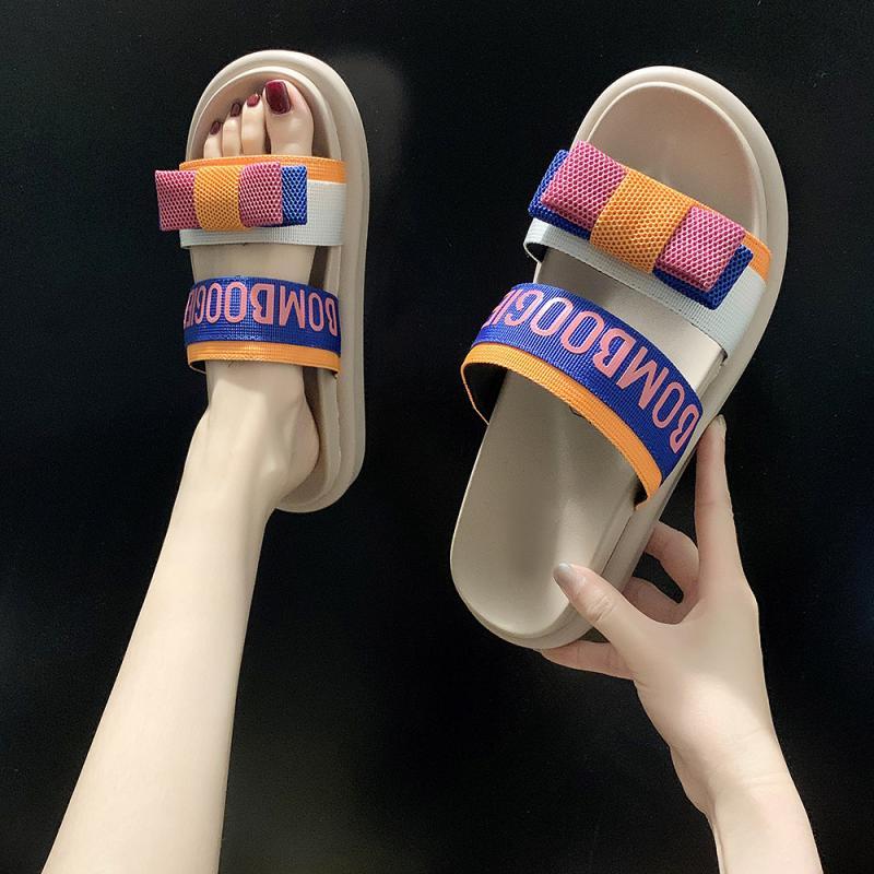 Chaussure Femme Mesh Summer Slippers For Women Mixed Colors Sandals Woman 2021 Platform House Flat Heels, Black 
Chaussure Femme Mesh Summer Slippers For Women Mixed Colors Sandals Woman 2021 Platform House Flat Heels, Black