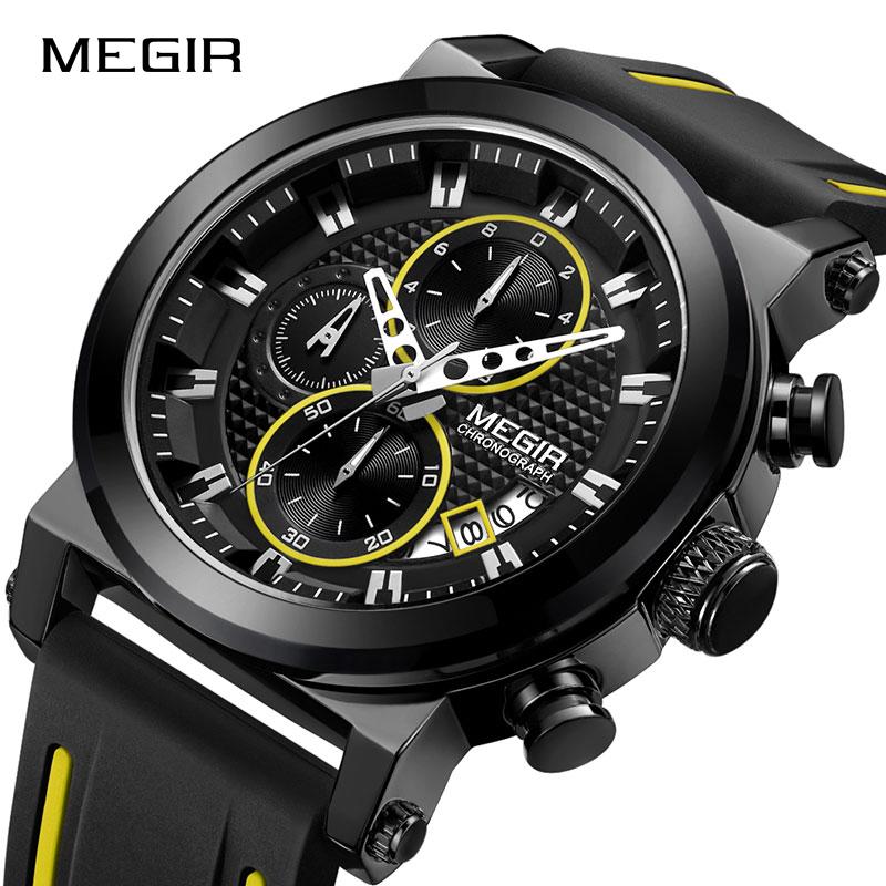 Wristwatches Original MEGIR Men's Black Watch Analog Quartz Wrist Waterproof Chronograph Sport Men Watches Clock Male 2021, Slivery;brown
Wristwatches Original MEGIR Men's Black Watch Analog Quartz Wrist Waterproof Chronograph Sport Men Watches Clock Male 2021, Slivery;brown