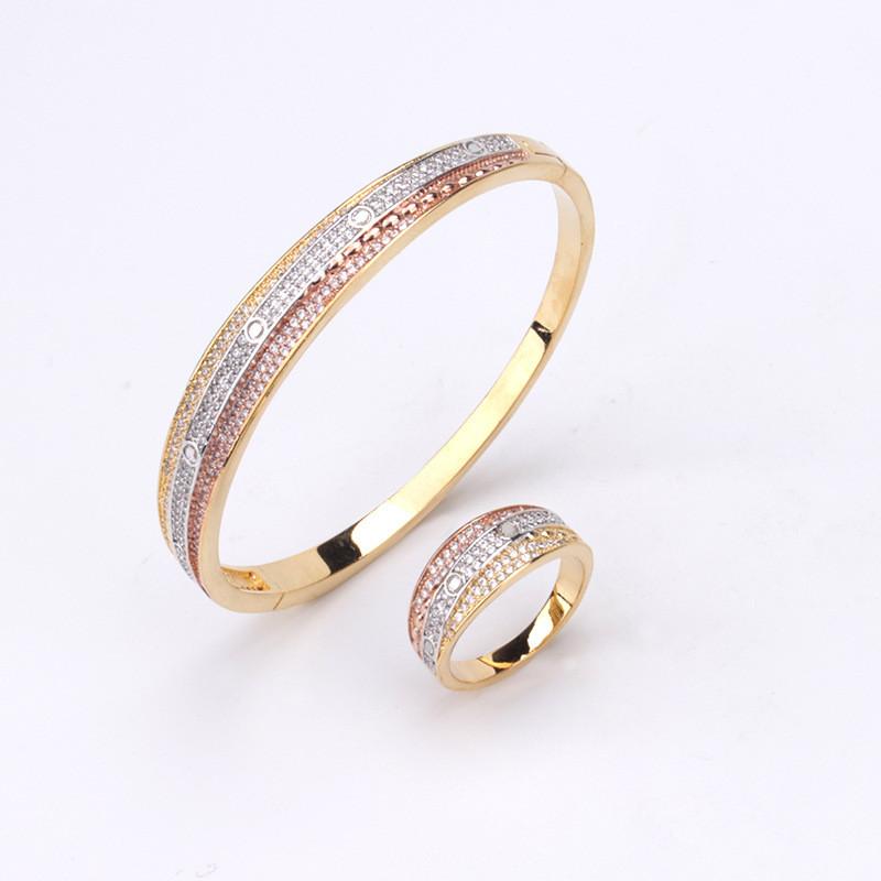 Bangle Luxury Fashion Jewelry Ins Style Three-color Simple Gypsophila With Full Zircon Small Fresh Ladies Bracelet Ring Set
Bangle Luxury Fashion Jewelry Ins Style Three-color Simple Gypsophila With Full Zircon Small Fresh Ladies Bracelet Ring Set