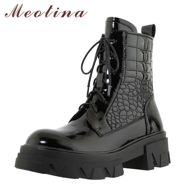 Meotina Real Leather Platform High Heel Ankle Boots Women Motorcycle Boots Shoes Lace Up Thick Heels Short Boots Ladies Black 210608, Black synthetic lin
Meotina Real Leather Platform High Heel Ankle Boots Women Motorcycle Boots Shoes Lace Up Thick Heels Short Boots Ladies Black 210608, Black synthetic lin