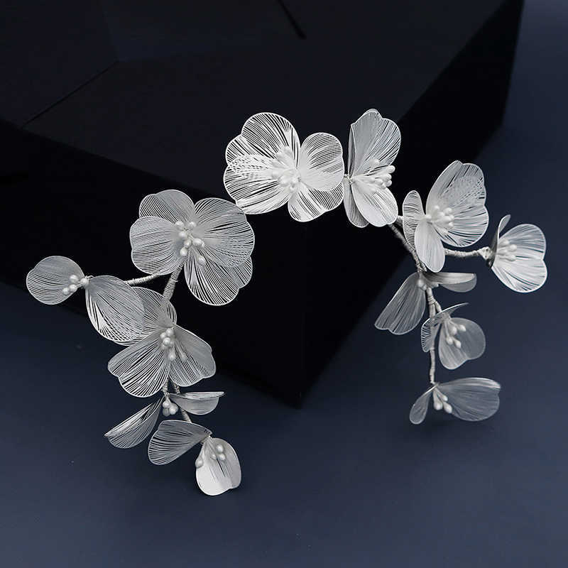 Miallo Bridal Wedding Headband Flower Pearl Hair Accessories for Women Jewelry Party Bride Headpiece Bridesmaid Gift 210707