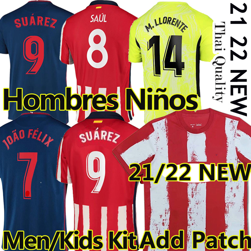 2022 Soccer Jerseys Suarez Madrid 2021 22 Joao Felix Saul Koke M.Llorente DEMBele Men Kids Kits Training football jersey, Black;yellow
2022 Soccer Jerseys Suarez Madrid 2021 22 Joao Felix Saul Koke M.Llorente DEMBele Men Kids Kits Training football jersey, Black;yellow