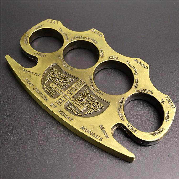 2021 HELL DETECTIVE CONSTANTINE BRASS KNUCKLE DUSTERS GOLD Powerful damage safety equipment Gilded Steel Knuckle Duster self-defense FY4352