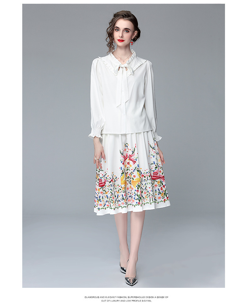 women's two piece dress spring & summer lady's shirt and skirt wear sets street fashion 2021 100% ployester, White
women's two piece dress spring & summer lady's shirt and skirt wear sets street fashion 2021 100% ployester, White