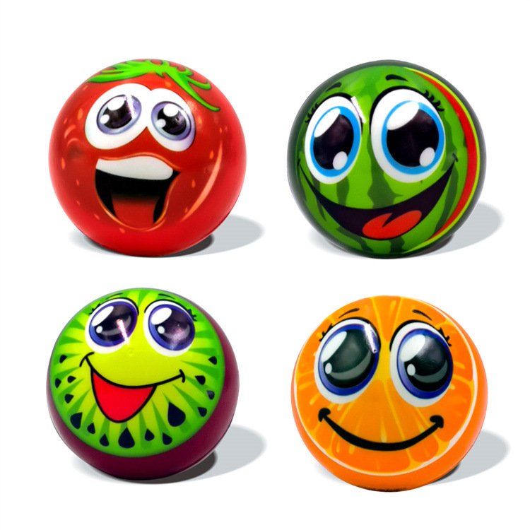 Fruit Face PU Foam Ball Kindergarten Baby Toy Balls Anti Stress Ball Squeeze Toys Stress Relief Decompression Toys Anxiety Reliever