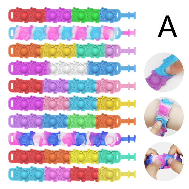 Fidget Toys New Strange Shape Bracelet Bubble Music Bracelet Toy Decompression Puzzle Silicone Artifact