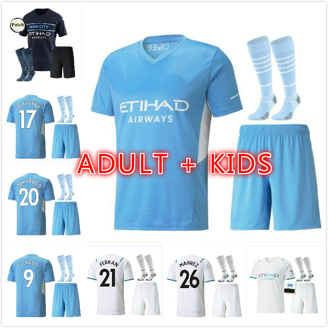 adult kits Manchester soccer jerseys 21 22 GREALISH CITY STERLING FERRAN DE BRUYNE FODEN 2021 2022 football shirts men + kids kit sets uniform
adult kits Manchester soccer jerseys 21 22 GREALISH CITY STERLING FERRAN DE BRUYNE FODEN 2021 2022 football shirts men + kids kit sets uniform