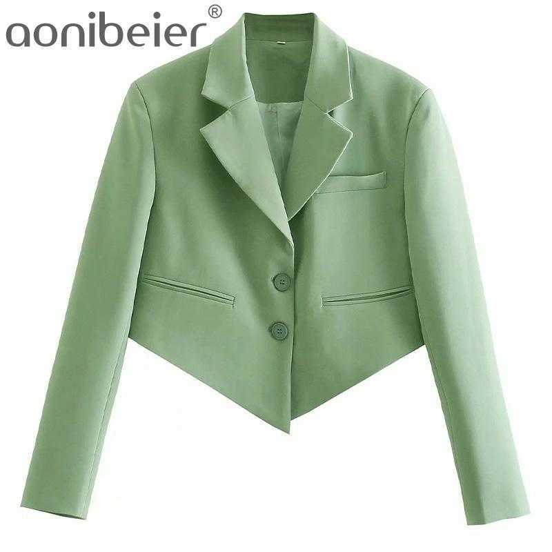 Summer Green Blazers Chic Irregular Hem Notched Collar Single Breasted Women Loose Crop Tops Office Lady Suit Jacket 210604, Gr
Summer Green Blazers Chic Irregular Hem Notched Collar Single Breasted Women Loose Crop Tops Office Lady Suit Jacket 210604, Gr