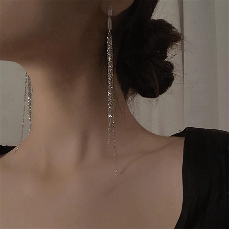 Dangle & Chandelier 2022 Korean Tassel Shining Personality Fairy Trendy Earrings For Women Fashion Jewelry Long Oorbellen Brincos, Silver
Dangle & Chandelier 2022 Korean Tassel Shining Personality Fairy Trendy Earrings For Women Fashion Jewelry Long Oorbellen Brincos, Silver
