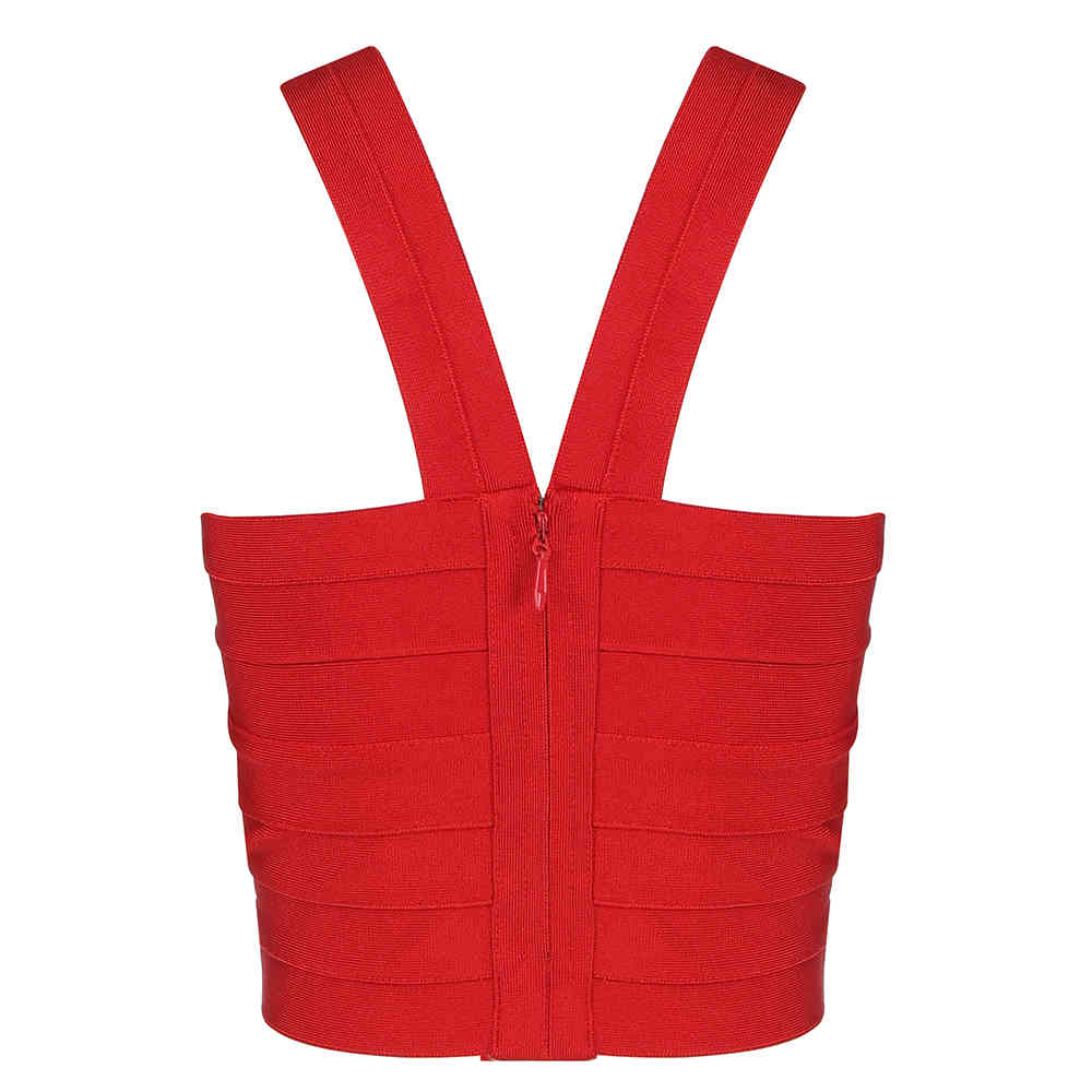 Bnadage Top Women Summer Autumn s Fashion V-Neck Sleeveless Casual Slim Crop Vest 210515