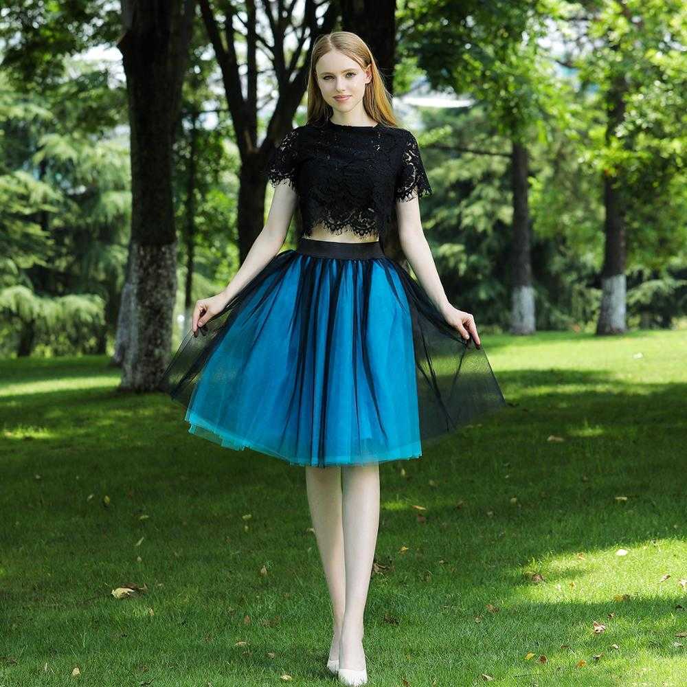 5 Layers 60cm Midi Tulle Skirt Princess Womens Adult Tutu Fashion Clothing Faldas Saia Femininas Jupe Summer Style 210619