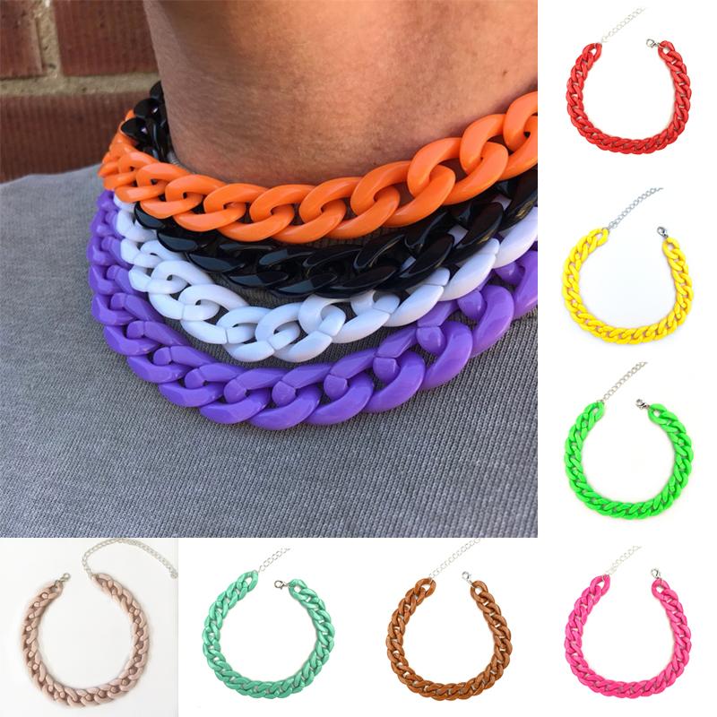 Chokers Hip Hop Acrylic Adjustable Chain Necklace For Women/Men Bright Color Long Thick Choker Colar Neck Jewelry Unisex
Chokers Hip Hop Acrylic Adjustable Chain Necklace For Women/Men Bright Color Long Thick Choker Colar Neck Jewelry Unisex