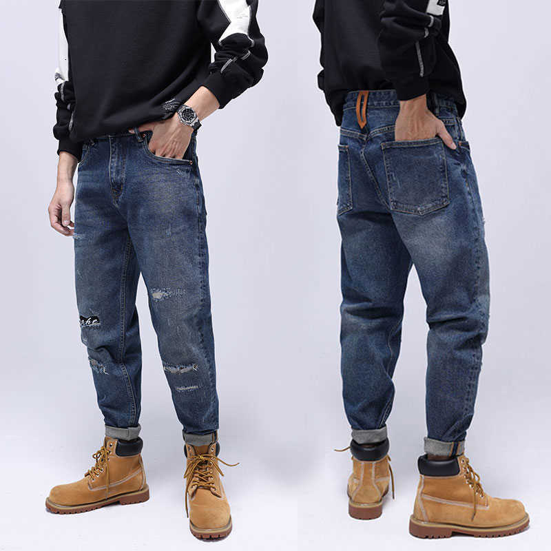 Street Style Fashion Men Jeans Retro Blue Loose Fit Casual Wide Leg Ripped Patches Designer Hip Hop Denim Hole Pants, Retro dark blue
Street Style Fashion Men Jeans Retro Blue Loose Fit Casual Wide Leg Ripped Patches Designer Hip Hop Denim Hole Pants, Retro dark blue