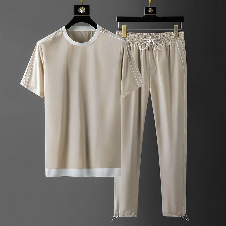 Brand Mens Sets ( T-shirt+pants) Luxury Short Sleeve Leisure Sport Male Tracksuit Plus Size 4xl Fashion Loose Man Men's Tracksuits