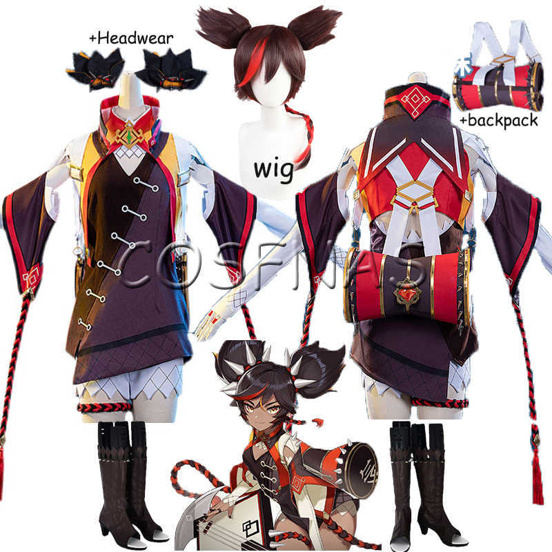 Genshin Impact Cosplay XINYAN Cosplay Costume Game Genshin Impact Costume for Women Halloween Suit Sexy Outfit Wigs and shoes Y0903, Packing bag
Genshin Impact Cosplay XINYAN Cosplay Costume Game Genshin Impact Costume for Women Halloween Suit Sexy Outfit Wigs and shoes Y0903, Packing bag
