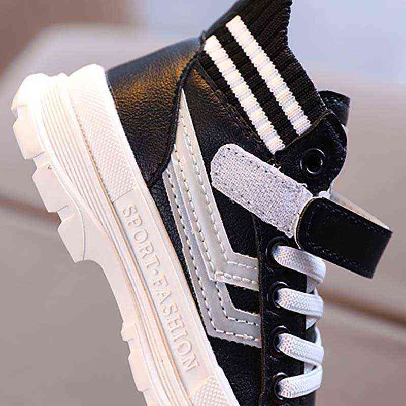 Kids Casual Shoes Autumn Winter Warm Ankle Martin Children Boots Boys Fashion Leather Soft Antislip Girl Sport Running Shoes 211108