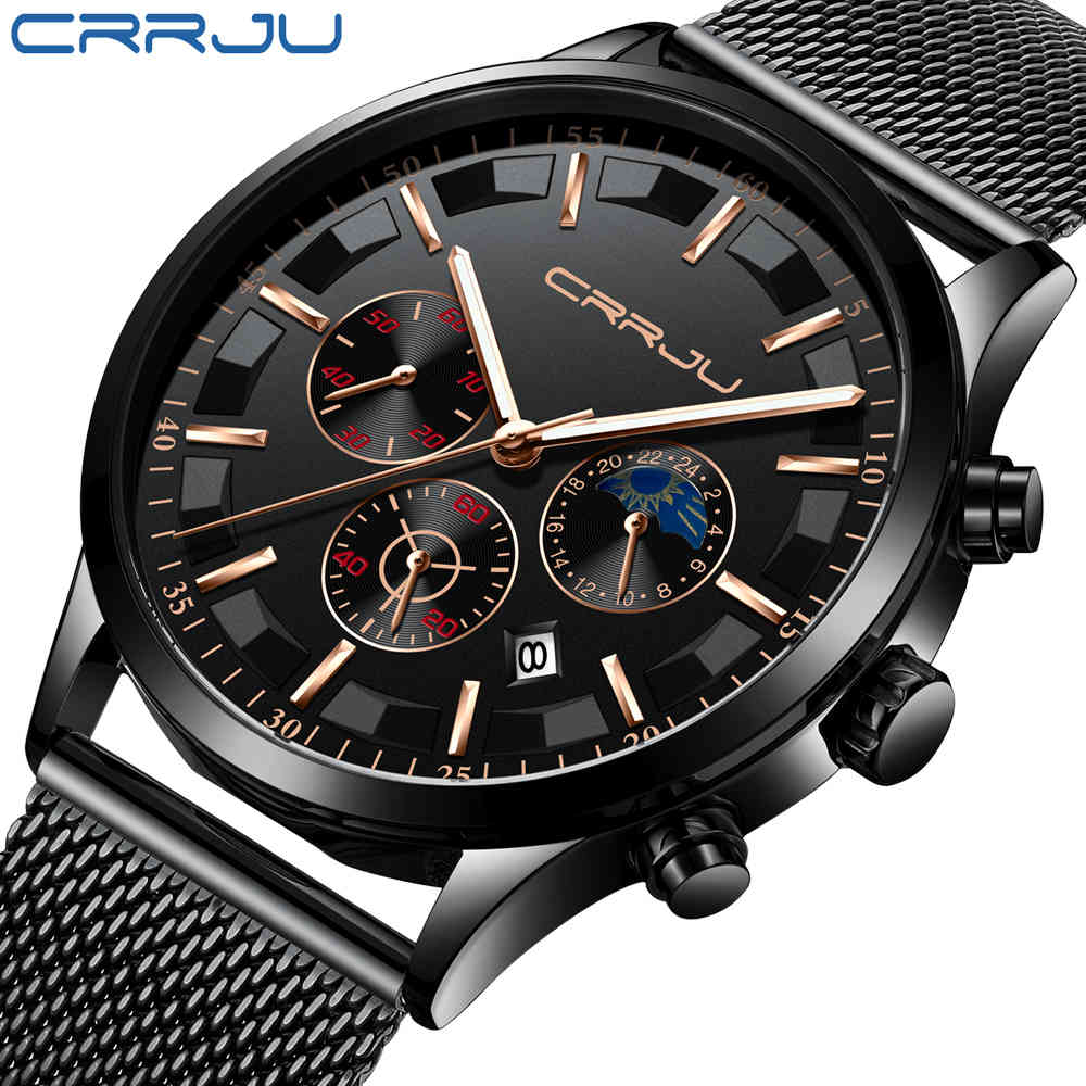 crrju Men Watches Top Brand Luxury Quartz Clock Chronograph Fashion Mesh Steel Watch Waterproof Sport Mens Watch Saat 210517, 2260mesh -black blue
crrju Men Watches Top Brand Luxury Quartz Clock Chronograph Fashion Mesh Steel Watch Waterproof Sport Mens Watch Saat 210517, 2260mesh -black blue