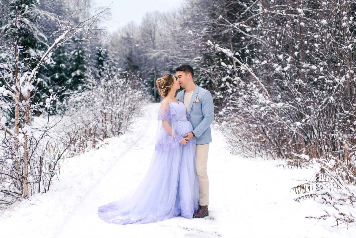 Light Purple Tulle Sleepwear Maternity Dresses Long Sleeve Off Shoulder Lace Appliques Custom Made Robes For Photography