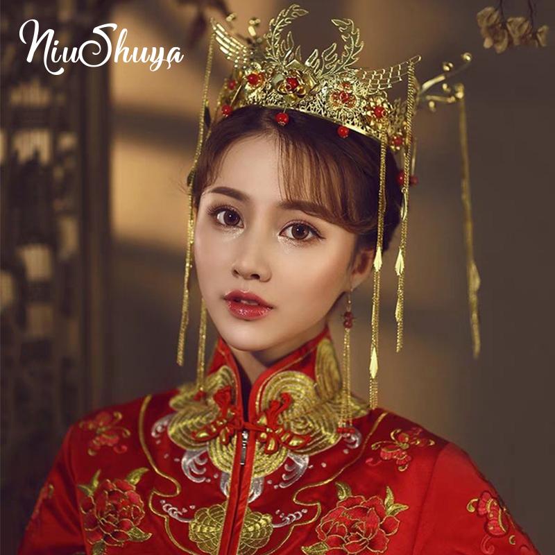 Hair Clips & Barrettes NiuShuya Chinese Wedding Accessories Gold Red Bridal Headwear Retro Phoenix Crown Classic Cloisonne Jewelry, Golden;silver
Hair Clips & Barrettes NiuShuya Chinese Wedding Accessories Gold Red Bridal Headwear Retro Phoenix Crown Classic Cloisonne Jewelry, Golden;silver
