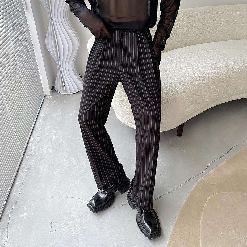 Men's Pants Man Korean Streetwear Trend Wide Leg Trousers Men Loose Casual Vintage Fashion Elastic Waist Stripe Straight Suit Pant, H1372
Men's Pants Man Korean Streetwear Trend Wide Leg Trousers Men Loose Casual Vintage Fashion Elastic Waist Stripe Straight Suit Pant, H1372