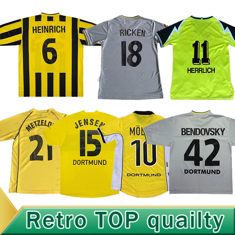 Retro classic soccer jerseys DEDE METZELDER BOBIC ROSICKY 1995 1996 1997 Borussia Dortmund Hässler HERRLICH MÖLLER AMOROSO RICKEN football shirt, 96-97 home
Retro classic soccer jerseys DEDE METZELDER BOBIC ROSICKY 1995 1996 1997 Borussia Dortmund Hässler HERRLICH MÖLLER AMOROSO RICKEN football shirt, 96-97 home