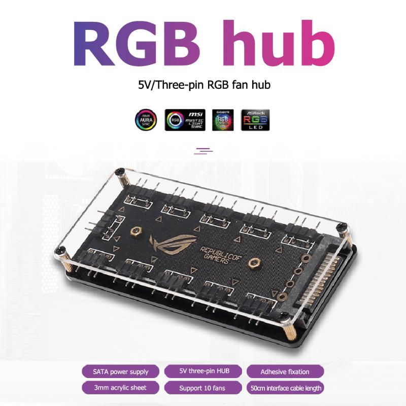 Ports RGB Fan HUB PC Computer Desktop 5V 3PIN ARGB Extension Splitter SATA Power Adapter For Gigabyte MSI ASUS Cables & Connectors
Ports RGB Fan HUB PC Computer Desktop 5V 3PIN ARGB Extension Splitter SATA Power Adapter For Gigabyte MSI ASUS Cables & Connectors