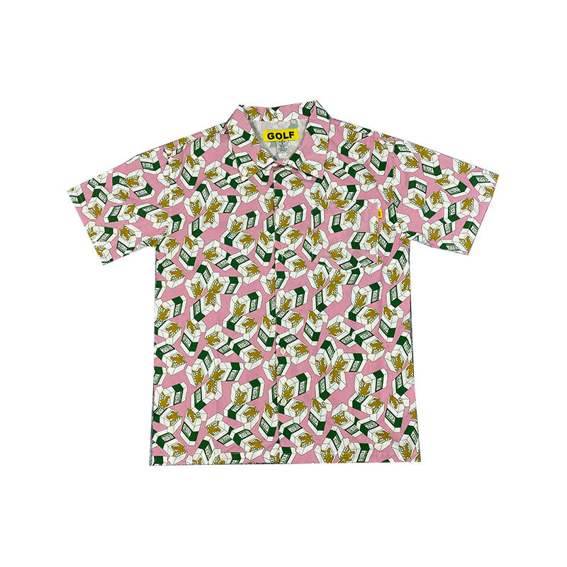 Mens Designer Shirts GOLF WANG Pink Cigarette Case Printed Beach Shirt Short Sleeve T-shirt High Street Casual, White;black
Mens Designer Shirts GOLF WANG Pink Cigarette Case Printed Beach Shirt Short Sleeve T-shirt High Street Casual, White;black