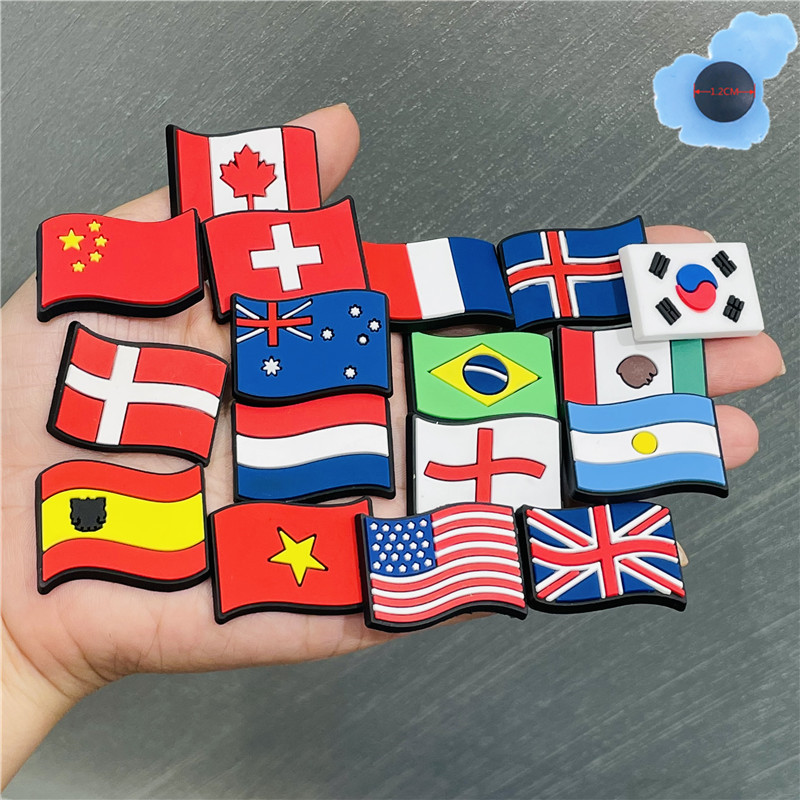Wholesale National Flag 100Pcs+ PVC Shoe charms Shoecharm Buckles Decoration Accessories Plastic ornaments Soft Rubber Jibbitz for Croc shoes Fit Bracelets
Wholesale National Flag 100Pcs+ PVC Shoe charms Shoecharm Buckles Decoration Accessories Plastic ornaments Soft Rubber Jibbitz for Croc shoes Fit Bracelets