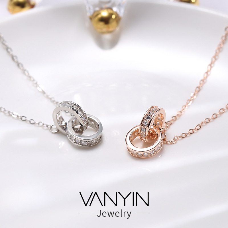 Double-ring circle necklace S925 sterling silver simple jewelry creative personalized gift customization wholesale
Double-ring circle necklace S925 sterling silver simple jewelry creative personalized gift customization wholesale