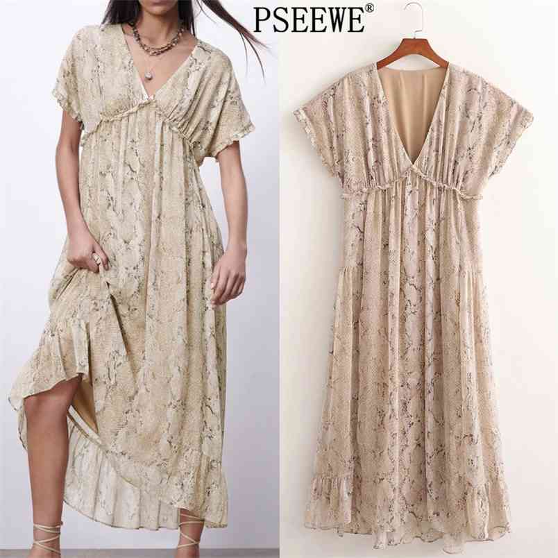 Snake Print Midi Dress Women Elegant Ruffle Short Sleeve Long es Summer Woman Asymmetric Hem Vintage 210519
Snake Print Midi Dress Women Elegant Ruffle Short Sleeve Long es Summer Woman Asymmetric Hem Vintage 210519