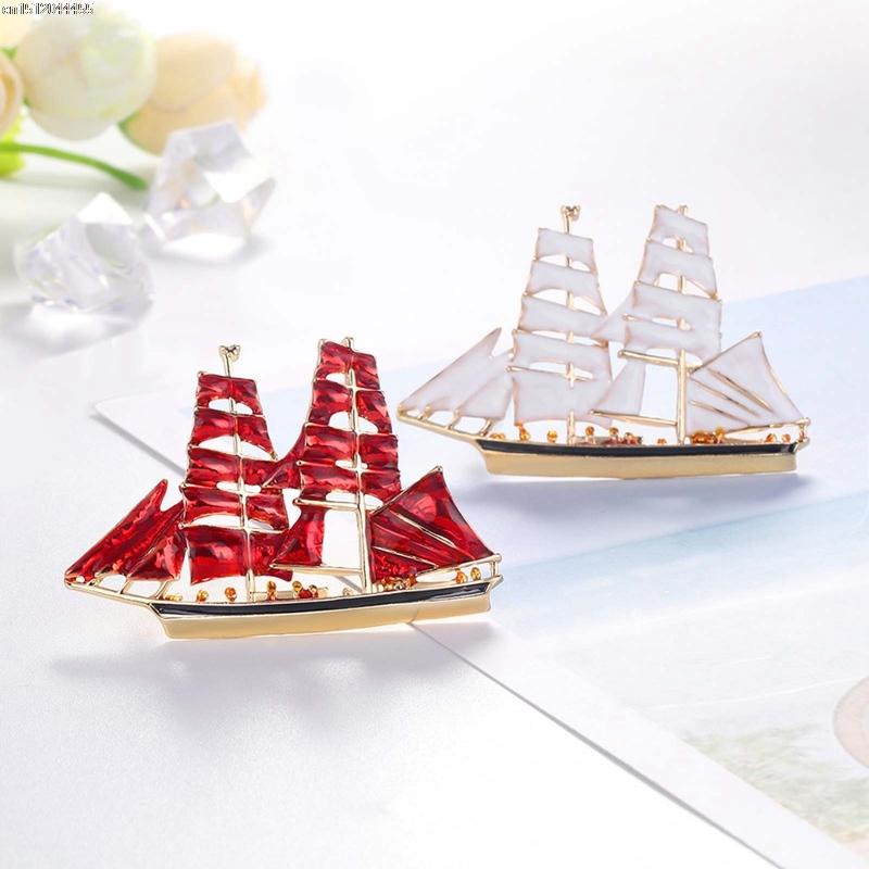 Épingles, Broches Hommes Sailboat Broats Rouge Envoyer un e-mail pour Femmes et prendre Corsage Chapeaux Pins Bijoux Accessoires Poison