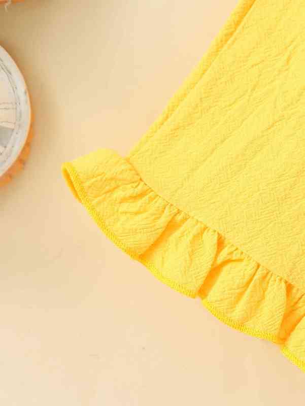 Baby Floral Print Ruffle Trim Bow Top & Shorts & Headband SHE