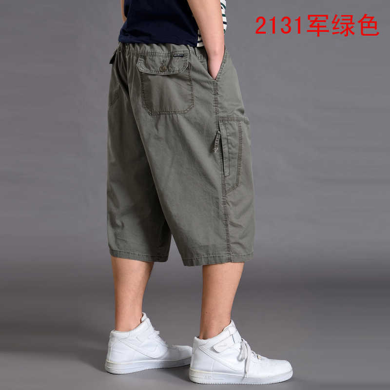 Big Sizes Men Casual Shorts Sport Summer Streetwear Cargo Thin Loose Long Work with Pockets Roupas Mens Clothing XX60MS 210629
