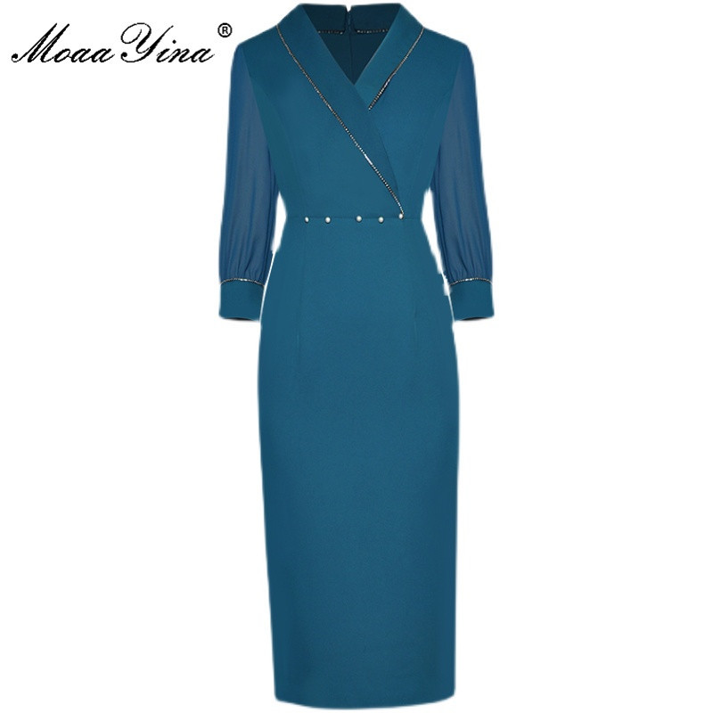 Fashion dress Spring Women Dress Beaded Package hip Office Lady Dresses 210524, Sky blue
Fashion dress Spring Women Dress Beaded Package hip Office Lady Dresses 210524, Sky blue