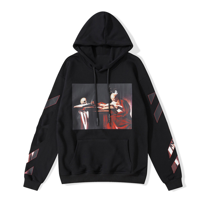 Oil Painting Off Fashion Mens Hoodies X Printed Hoodie Unisex Women Hooded EU SIZE