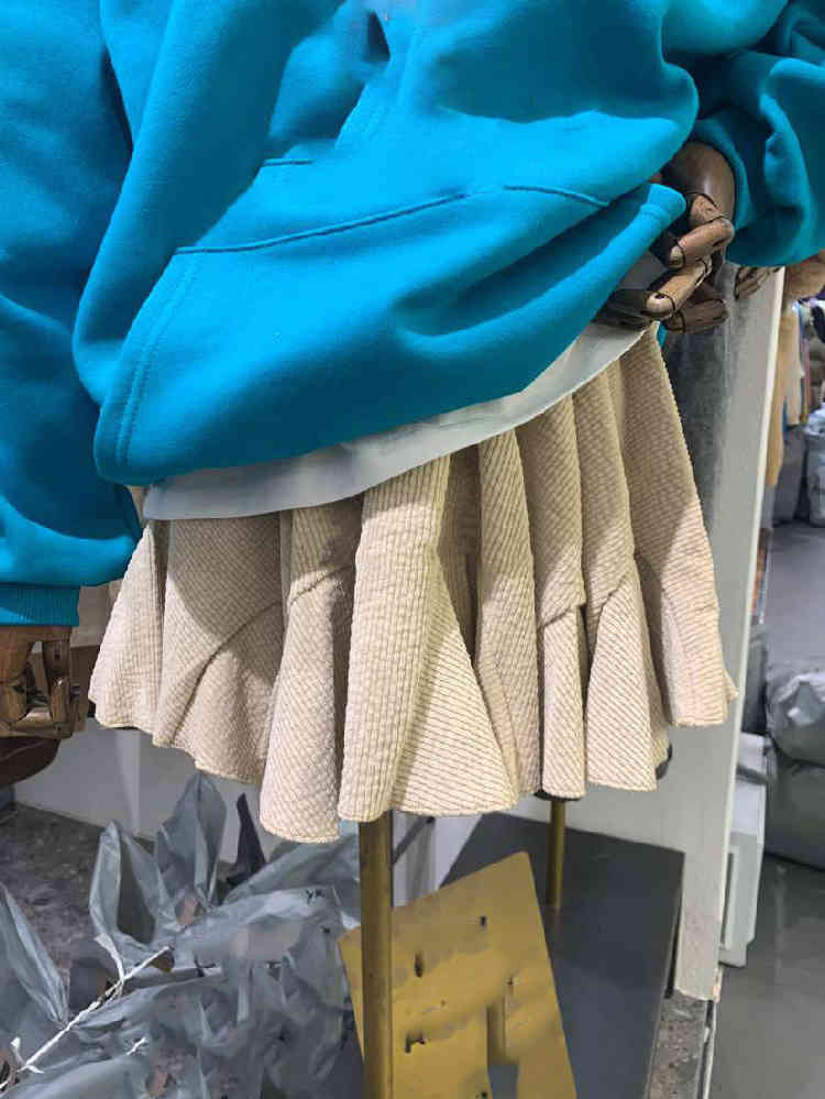 Nomikuma Korean Pleated Ruffle Mini A-line Skirt Stretch High Waist Sweet Women Skirts New Fashion Faldas Mujer Moda 6E064 210427