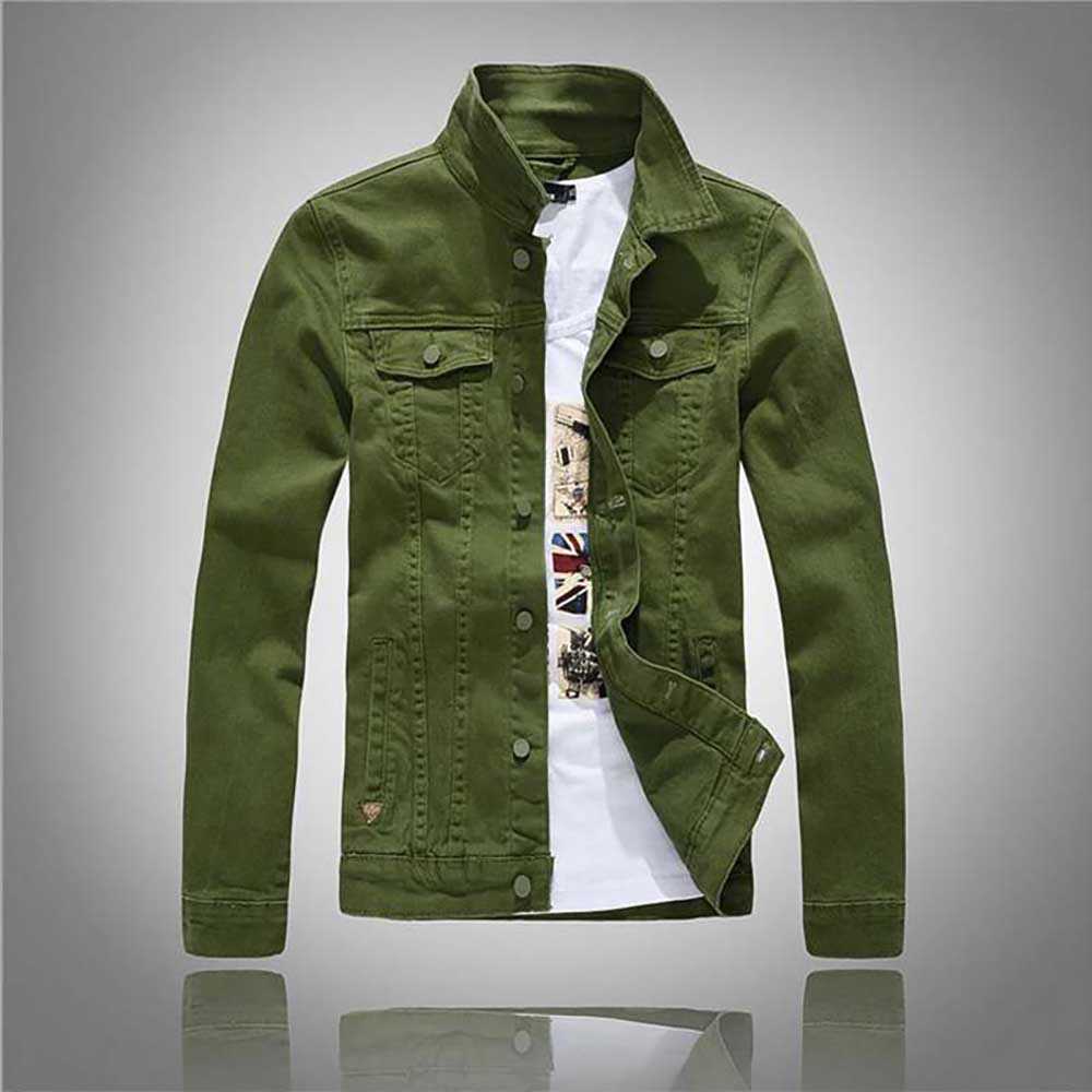 Fashion Men Denim Jacket Cowboy White Jeans Jacket Men Casual Slim Fit Jeans Jacket Cotton Coat OUTWEAR Male Clothes 211009