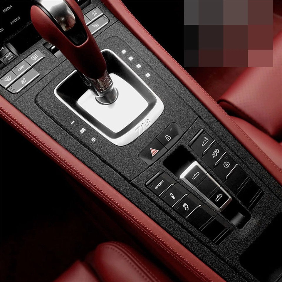 For Porsche 718 Cayman 2016-2019 Interior Central Control Panel Door Handle Carbon Fiber Stickers Decals Car styling Accessorie