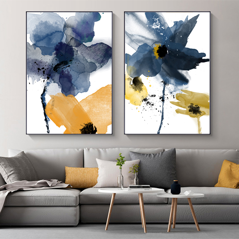 Watercolor Flower Pictures Nordic Posters Canvas Painting Wall Art For Living Room Modern Home Decor Blue Posters And Prints