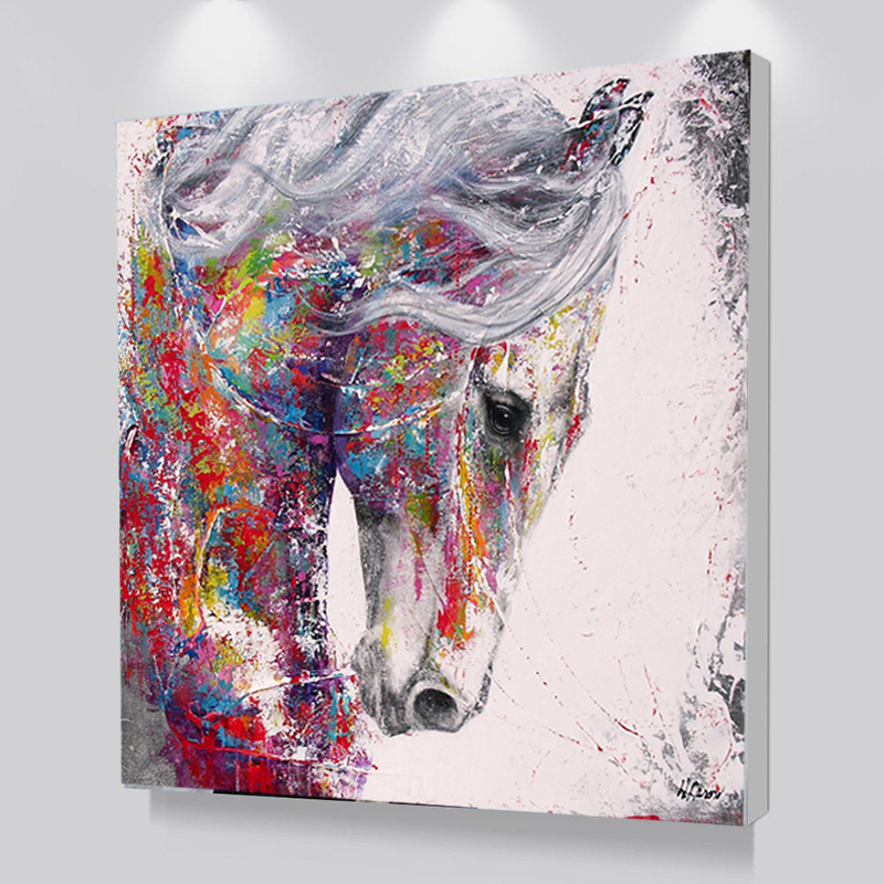 Graffiti Art Horse Paintings Colorful Horse head Pictures For Living Room Wall Art Animal Decorative Prints No Frame