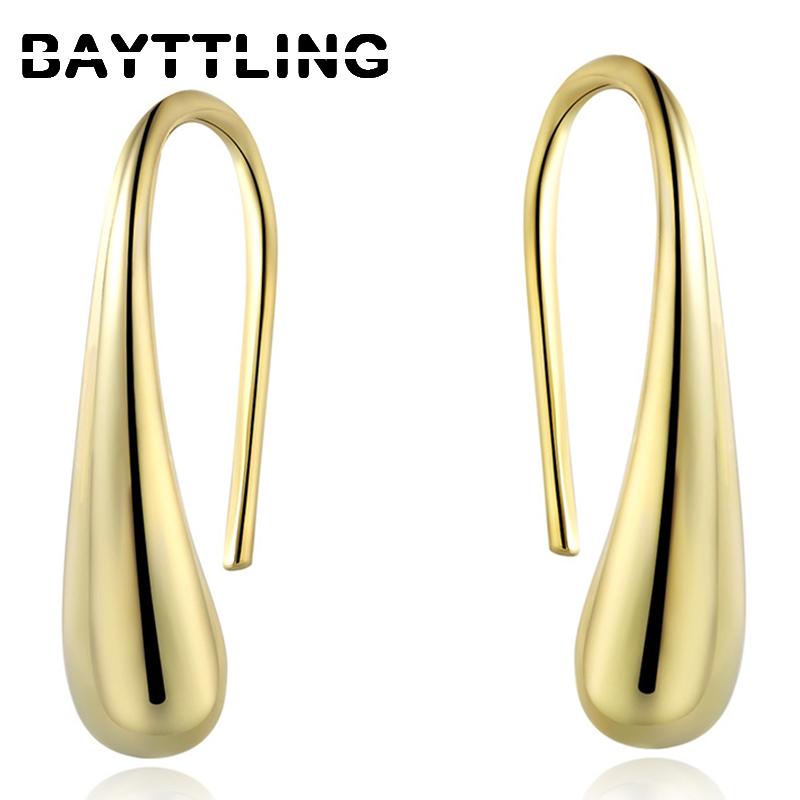 Sterling Silver Gold/Black/Rose Gold Mini Water Drop/Teardrop/Raindrop Earrings For Women Fashion Jewelry Gift Stud